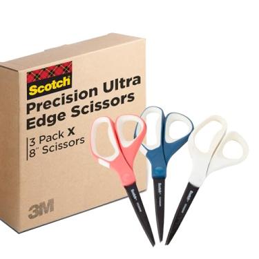 Imagem de Scotch Tesoura Ultra Edge Brand Precision, canhoto ou destro, 20 cm, pacote com 3