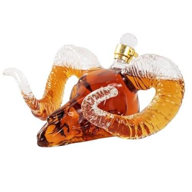 Imagem de Hellodream Decantador De Uísque Goat Head, Sem Chumbo, Para Bar, Copo Licor Baphomet, Garrafa Álcool Uísque, Presente Homens, Pais, Ele, Acessórios Legais Beber, Bar Doméstico, 25,36 Oz