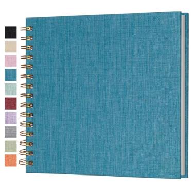 Imagem de Cherrich Álbum De Recortes Pequeno 8X8", Fotos Em Linho, Mini Recortes, Livro Memórias Com Páginas Brancas Kraft Para Casamento, Bebê, Família, Formatura, Viagem, Cachorro, Férias