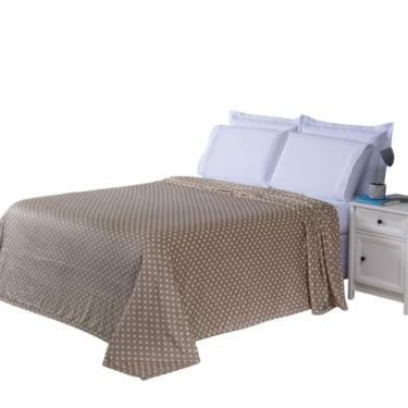 Imagem de Cobertor Manta Flannel Queen 2,20m x 2,40m Anti Alérgica, Estampa de Bolinhas, Super Macia, Confortável, Ideal para Dias Frios, Fácil de Lavar, Secagem Rápida, Toque Aveludado e Suave (Beje)
