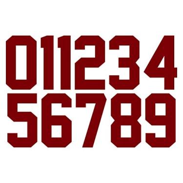 Imagem de TeeWin Kit De Números (0-9), 8" Altura Para Camiseta Esportiva, Futebol, Beisebol, Passar A Ferro, Transferência Térmica, Time, (Estilo A) (Marrom)