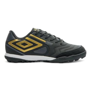 Imagem de Chuteira Society Umbro Pro 5 Bump Club Adulto Preto e Dourado - 44-Unissex