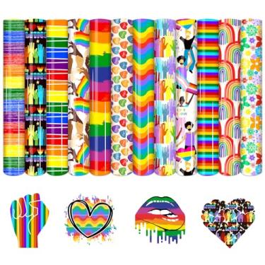 Imagem de HTVSTD Adesivo De Vinil Lgbt Pride Proud Htv - 12 Folhas 12'' X 10'', Transferência Térmica Com Padrão Arco-Íris, Ally Para Tecidos