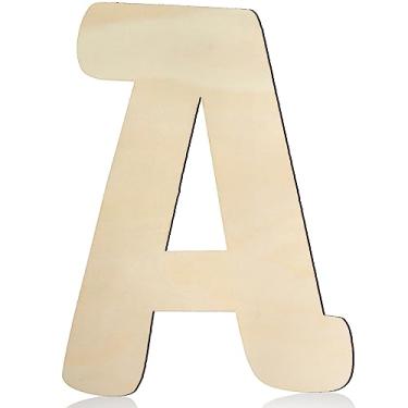 Imagem de She Love Letras De Madeira 8" Letra A Com Recortes 1/5" Espessura, Alfabeto Inacabado Para Decoração Parede, Artesanato, Pintura Faça Você Mesmo, Festa Aniversário, Berçário, Feriado, Grande Casa