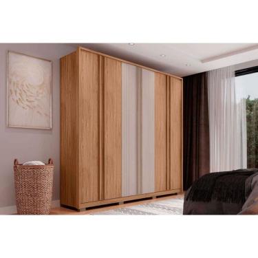 Imagem de Guarda Roupa 6 Portas e 4 Gavetas Mozart Freijo/Off White - Caemmun