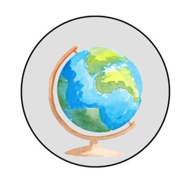 Imagem de Adesivo Decorativo Globo Terrestre, Redondo, 300mm (MP-332, ADESIVO PAPELTRANSPARENTE, 300MM)