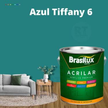 Imagem de Tinta de  Parede Acrílica Azul Turquesa  3,2l Lavável Antimofo Acrilar