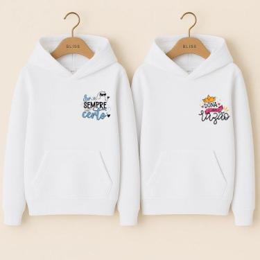 Imagem de Moletom Canguru Senhor Sempre Certo e Dona Da razão Meme Engraçados Na