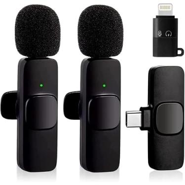 Imagem de Microfone Lapela Sem Fio 2 unidades Tipo USB-C Compatível com Android Samsung Xiaomi Redução de Ruído Profissional Tecnologia 360º Plug and Play Criador de Conteúdo Youtuber Live Vlog Vídeos