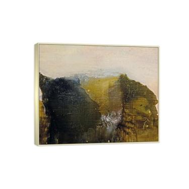 Imagem de MUHJDYC Zao Wou-ki Pintura famosa abstrata - imagem de arte em tela - arte de parede para sala de estar - reprodução de impressões (20,07) 20x25cm-8x10in moldura prata