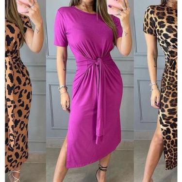 Imagem de Vestido versátil fendas nas laterais amarração na frente moda feminina