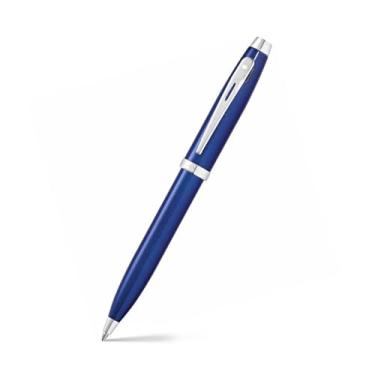 Imagem de Sheaffer 100 canetas esferográficas de laca azul brilhante com acabamento cromado polido