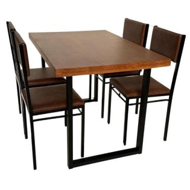 Imagem de Conjunto de Mesa Jantar Ibiza 120x80 com 4 cadeiras - DG Móveis - Reis