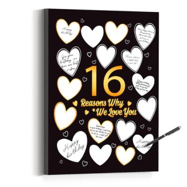 Imagem de 16 Reason Why We Love You, decoração de parede de aniversário de 16 anos, presentes de aniversário de 16 anos para meninas e meninos, decoração de lembrancinhas de aniversário de 16 anos ou festa de