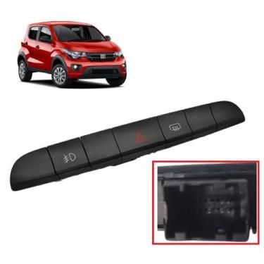 Imagem de Botao Pisca Alerta Farol Milha Desembaçador Fiat Mobi