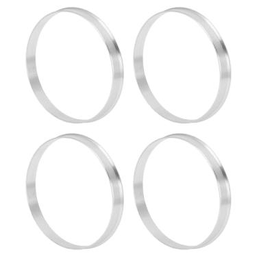 Imagem de INFINAUTO Anéis centralizados no cubo da roda do carro OD 75,1 mm para ID 73,1 mm eixo central de rodas amortecedores Hubrings liga de alumínio tom prata durável