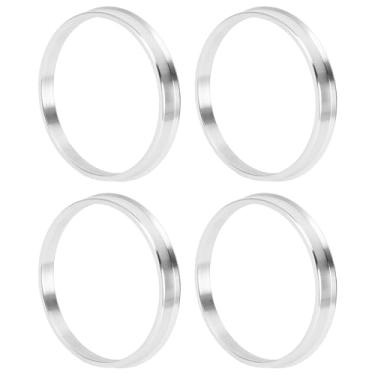 Imagem de INFINAUTO Anéis centralizados no cubo da roda do carro OD 76,1 mm para ID 70,1 mm Eixo central de rodas com absorção de choque Hubrings liga de alumínio tom prateado durável