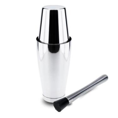 Imagem de Kit Coqueteleira e Socador Profissional de Aço Inox Weck