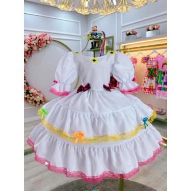 Imagem de Vestido Infantil Luxo Junino Arraiá Caipira Noiva - banana club, 6