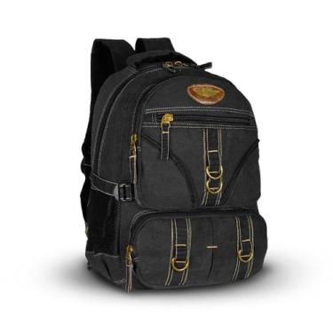 Imagem de Mochila Masculino Feminino Em Lona Reforçada Muchila Forte - KVN, Pret