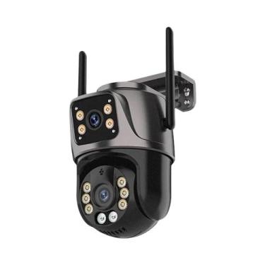 Imagem de Câmera Externa 4K 8MP HD Wifi PTZ Lente Dupla Tela Dupla AI Rastreamen