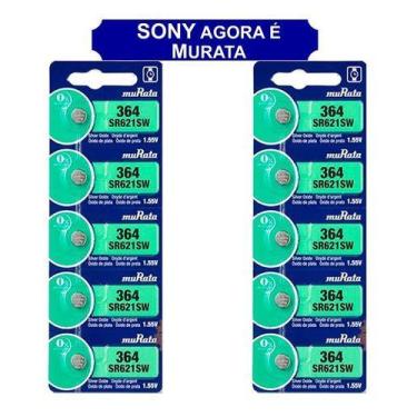 Imagem de 10 Baterias Sony 364 Sr621 Orig Ag1 Lr620 Lr621 Lr60 Relógio