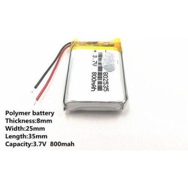 Imagem de Bateria 3,7v Gps 7mm X 25mm X 35mm Com 800 Mah  2 Fios - bgb