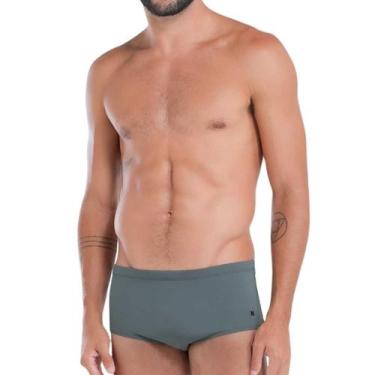 Imagem de Sunga Slip Praia Plus Size Mash Confortável Laterais Largas, Cinza, XG