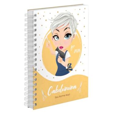 Imagem de Agenda Comercial 2026 Personalizada Capa Dura Cabeleireira Platinada Cores (Amarela)