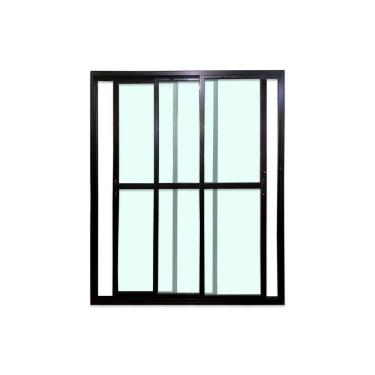 Imagem de Porta Balcão 3 Folhas Vidro 210x140 Preto Linha 25