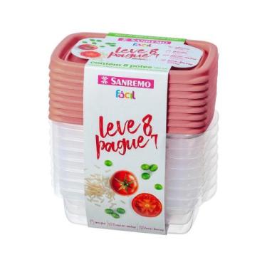 Imagem de Conjunto de Potes Plásticos 8 Peças Sortido Sanremo