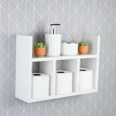 Imagem de Prateleira Decorativa Porta Papel Para Banheiro 40cm Djon