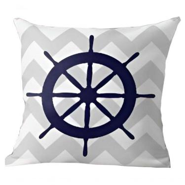 Imagem de Capa De Almofada Azul Timão Navegação Marítima 50x50cm