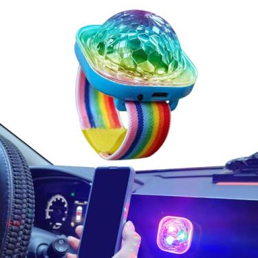 Imagem de Rrlihjgu Pulseiras LED - Luz de Bola de Discoteca - Pulseiras de Lâmpada LED com Ventosa Portáteis e Vestíveis para Decoração de Automóvel Uso em Festas Clubes de Dança e Eventos de Discoteca