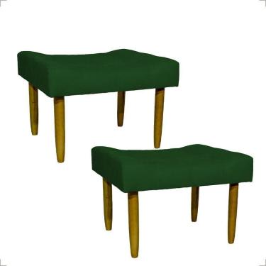 Imagem de Kit 2 Puff Decorativo Confortável Retangular Para Sala Recepção Quarto Requinte Suede Cores Pé Palito