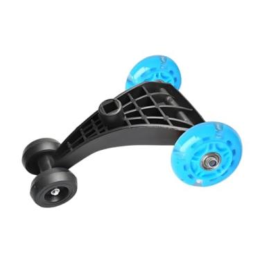 Imagem de MERIGLARE Tripé para carro giratório infantil, carrinho de brinquedo com rodas, acessório com furo quadrado, roda triangular, roda dianteira triangular, Azul