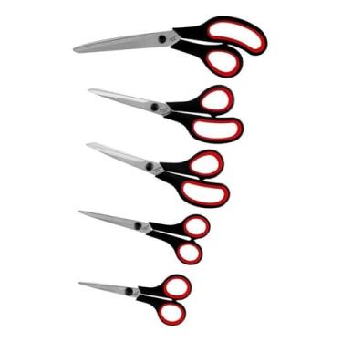 Imagem de Kit Tesouras De Costura Emborrachadas Multiuso 5 Unidades para Costura, Patchwork, Artesanato, EVA Ideal Tanto Para Iniciantes Quanto Para Profissionais Que Buscam