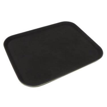 Imagem de Bandeja retangular 55,9x40,6 cm antiderrapante preta - Lume Inox