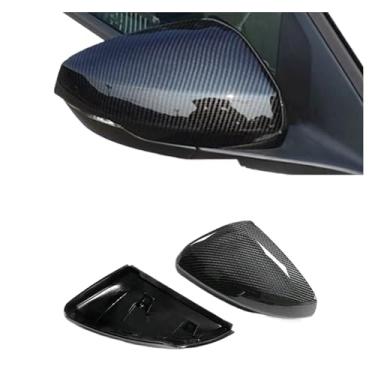 Imagem de 2 PCS Capa de espelho retrovisor compatível com VW Polo Mk6 2019-2022 Capas de espelho lateral de fibra de carbono real Adicionar na caixa de substituição da estrutura(Replacement Type)