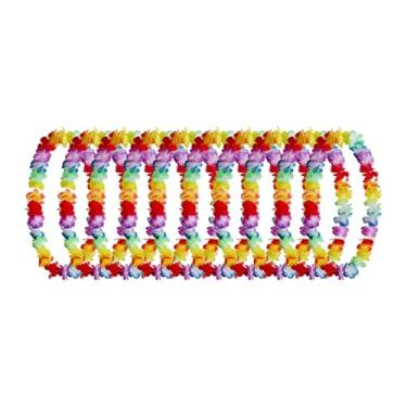 Imagem de KiBcsLic 10 Peças de Guirlanda Havaiana de Leis, Conjunto de Fantasia de Flores Tropicais, Saia, Acessórios para Festa, a, Tamanho real