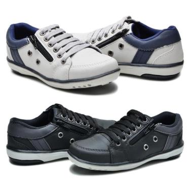 Imagem de Kit 2 Sapatênis Infantil Casual Fechamento Zíper e Elástico-Masculino