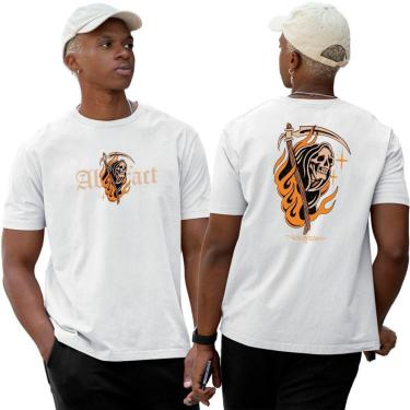 Imagem de Camiseta Basica Algodão‎ The Dark Mode Dead Orange Abstract-Unissex