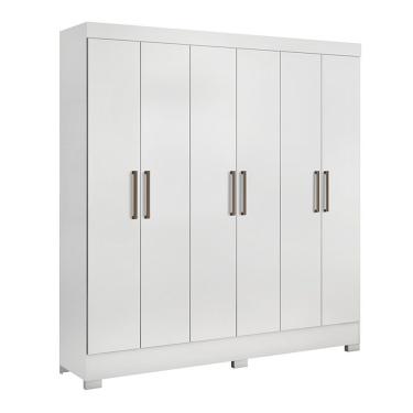 Imagem de Guarda Roupa Casal 6 Portas Com Pés Prático Branco 63020