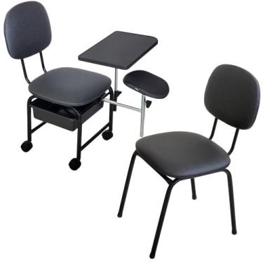 Imagem de Kit Cirandinha Manicure E Cadeira Para Cliente Preto Facto - For-ty