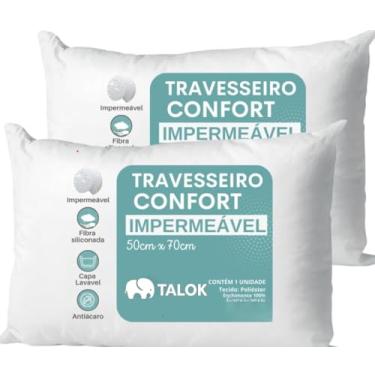 Imagem de Travesseiro Kit 2 unidades Antialérgico Impermeável 50x70 Super Macio