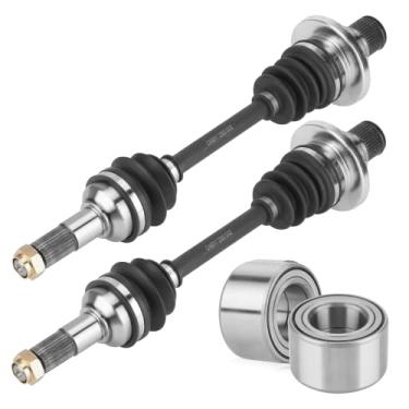 Imagem de Youxmoto Eixo CV traseiro esquerdo/direito para Yamaha Grizzly 660 2003 2004 2005 2006 2007 2008, 4340 Chromoly Steel CV Axle Drive Half Shaft com kit de rolamento de roda