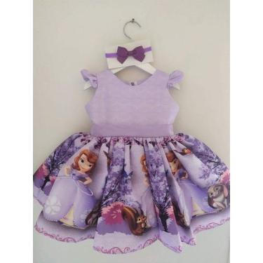 Imagem de Vestido Princesa Sofia Infantil Luxo Festa - no-brand, 1