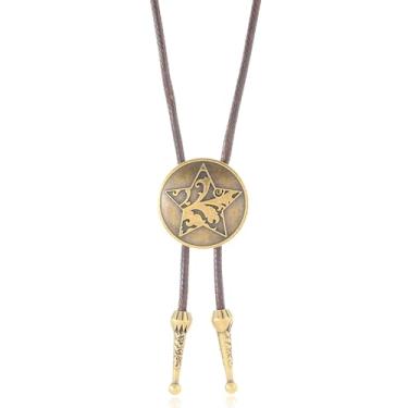 Imagem de Dlknp Colar ocidental de couro cowgirl para mulheres, acessórios de fantasia, joias ocidentais, 15.75-31.5 inches, Liga de aço, Sem Pedra Preciosa