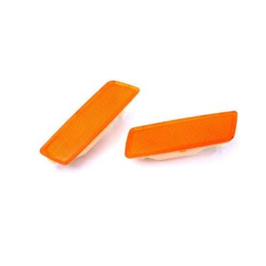 Imagem de PAKCEEINC Lente fumê / transparente/âmbar/cinza para-choque lateral refletor de substituição para VW Golf Jetta MK5 (lente âmbar)