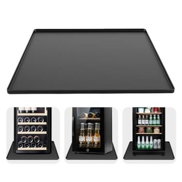 Imagem de Tapete de silicone para mini geladeira, 60 x 50 x 0,78 cm, bandeja coletora com bordas elevadas, antiderrapante, à prova de derramamento, tapete de gotejamento sob a geladeira, protege o chão de danos
